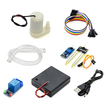 16PCS Automatic Irrigation Module Kit – DIY Soil Moisture Sensor with Relay and 50cm Hose for Arduino Watering System