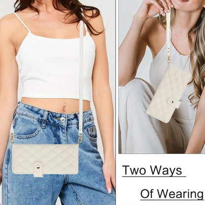 PU Leather Flip Wallet Case for Samsung Galaxy Z Fold 6/5/4/3 5G – Card Holder, Wrist Strap, Crossbody Stand Cover