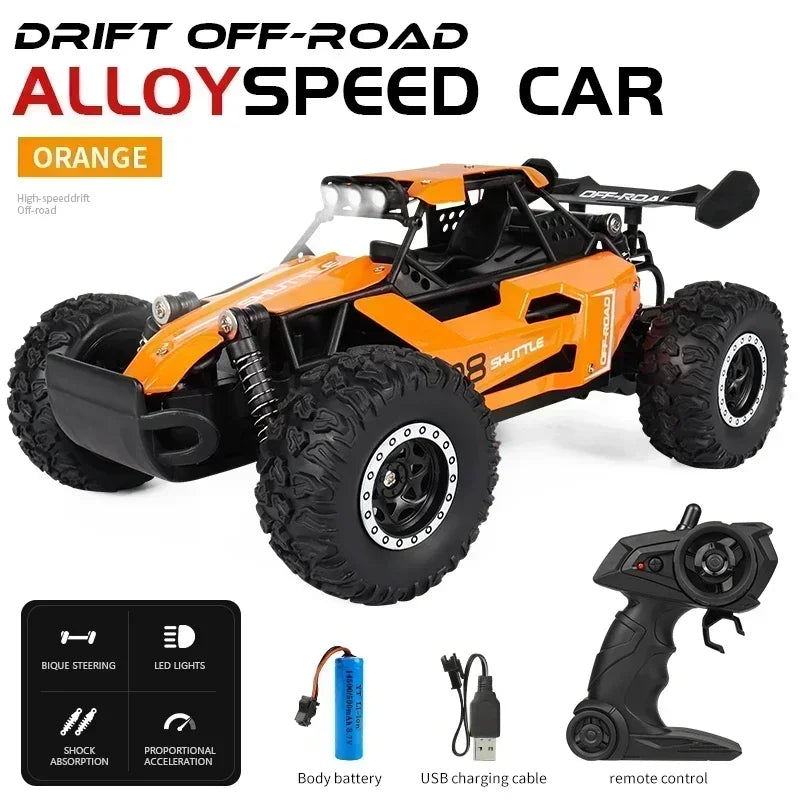DK087 1:16 2WD Brushless High-Speed RC Drift Car – Off-Road Remote Control Truck with LED Lights, 20KM/H Racing Toy Model