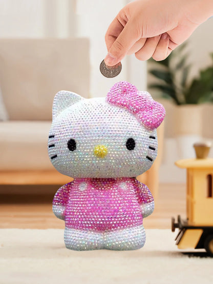 Hot Sale DIY Anime Piggy Bank – Cartoon Melody & Hello Kitty Diamond Stick Figurine Model Gift Statue Doll