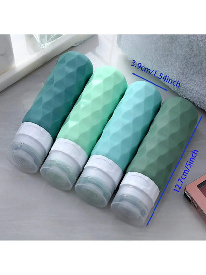 4-Pack Silicone Travel Bottles – 3oz TSA-Approved, Leak-Proof, BPA-Free Portable Toiletry Containers