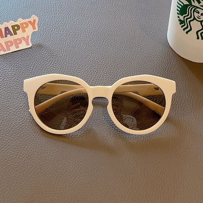 2023 Kids Checker Panel Round Sunglasses – Cute UV400 Sun Protection for Baby Girls & Children Outdoor Wear