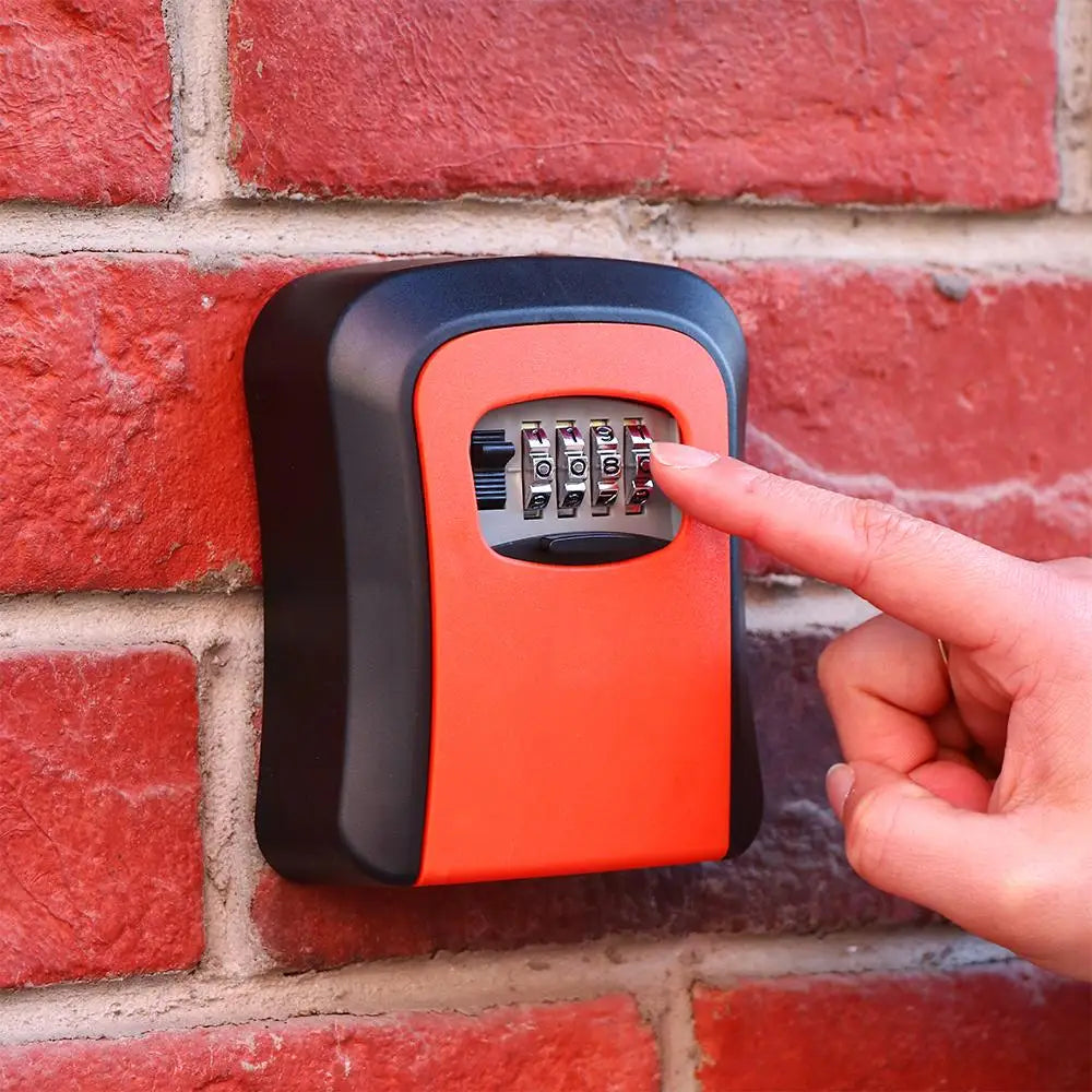 Wall Mounted Key Lock Box - Weatherproof Safe Box with 4-Digit Password - Secure Key Storage for Indoor & Outdoor Use, Made of Engineering Plastic