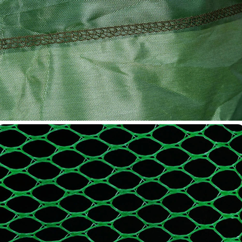 Portable Folding Nylon Mesh Fish Cage – Steel Ring Trap Net Basket for Fishing Storage & Accessories