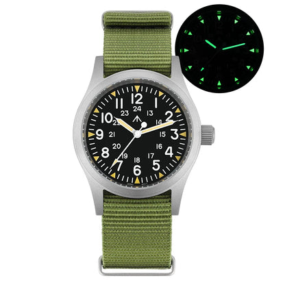 Militado ML05 Vintage Quartz Watch 38mm with VH31 Movement, Domed Sapphire Crystal, AR Coating & Luminous Dial