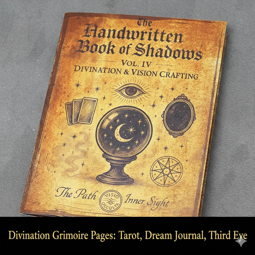 77-Page Witchcraft Grimoire Book of Shadows – Moon Phases, Herbal Lore & Spells Gothic Dark Academia Witch Journal Kit