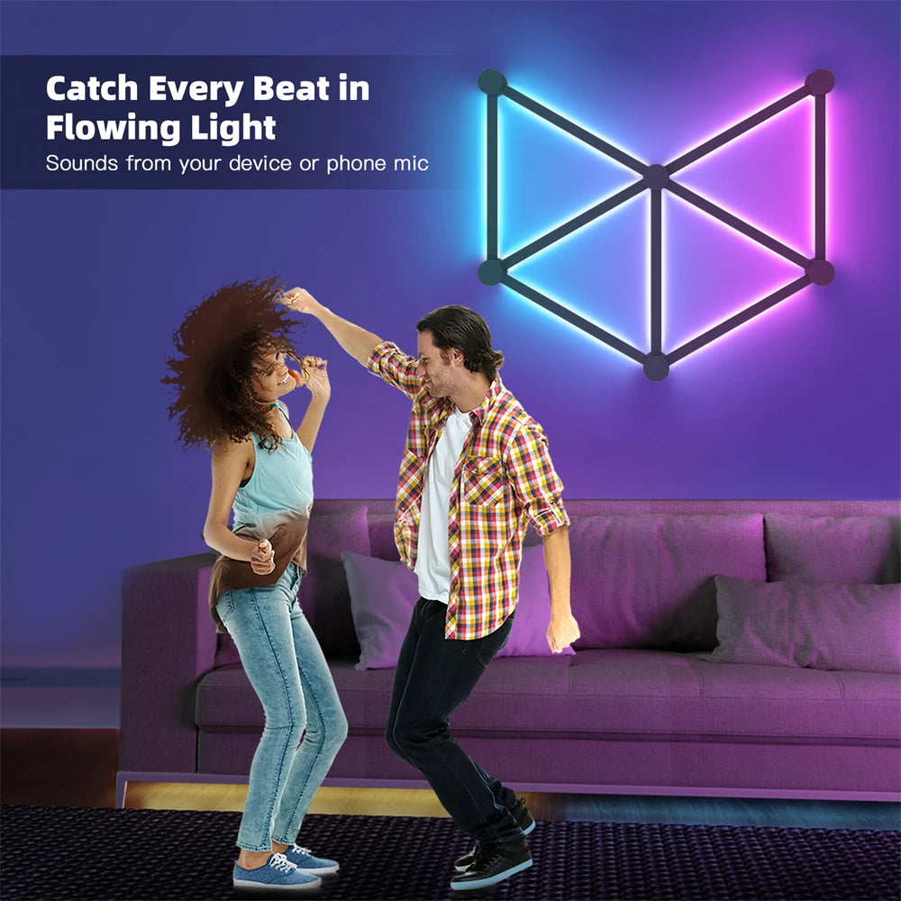 RGB Smart Wall Light - Splicing DIY Atmosphere Lamp, Voice-Controlled for Esports Room, Bedroom, & Bar Decoration