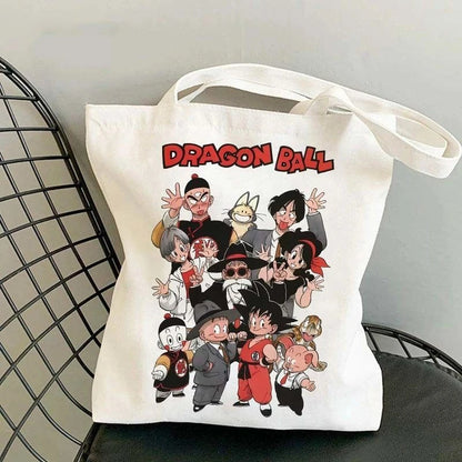 Dragon Ball Anime Canvas Tote Bag – Large-Capacity Eco Shoulder Bag for Women & Students