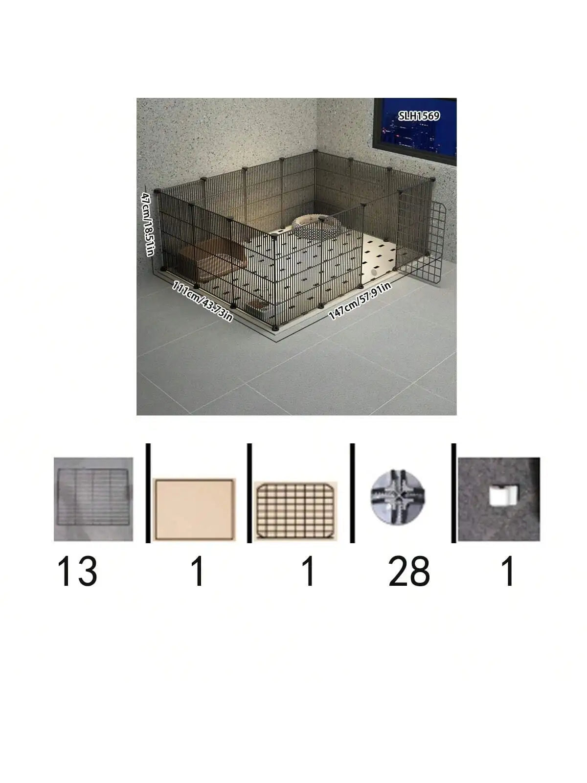 Indoor Pet Enclosure — No Assembly Teddy Fence with Tight Mesh, Escape-Proof Small Dog & Puppy Cage