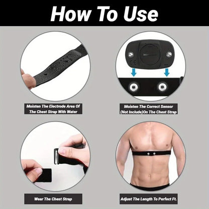 Heart Rate Monitor Replacement Strap – Compatible with Polar, Wahoo, Garmin & Coospo Chest Bands