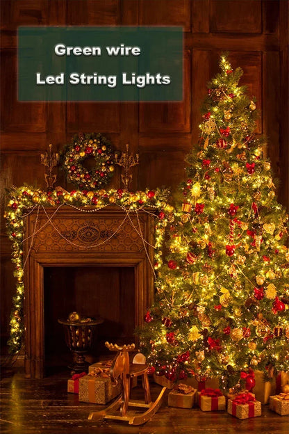 1000 LED Green Wire Fairy String Lights | Waterproof Christmas Tree & Holiday Decor, US/EU Plug 110V/220V