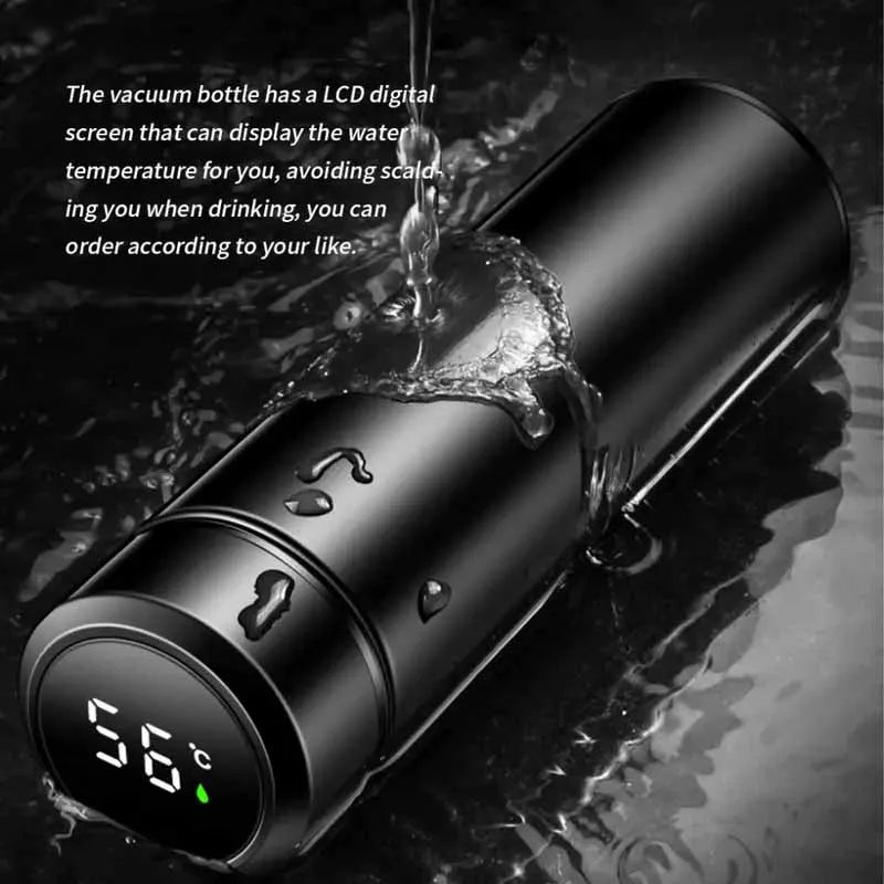 500ml Stainless Steel Thermos Bottle with Digital Temperature Display - Intelligent Temperature Measurement Cup with LED
