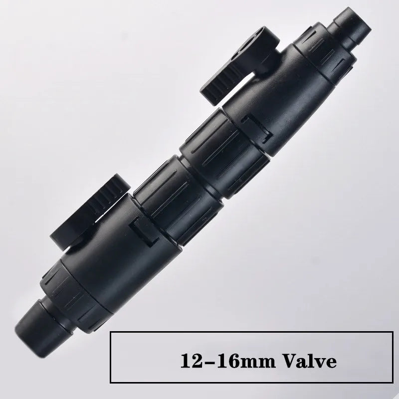 12mm/16mm Double Tap Quick Release Aquarium Valve — No-Leak Water Flow Control & Filter Connector