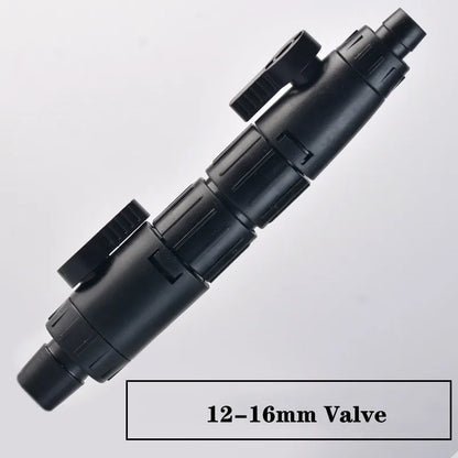 12mm/16mm Double Tap Quick Release Aquarium Valve — No-Leak Water Flow Control & Filter Connector