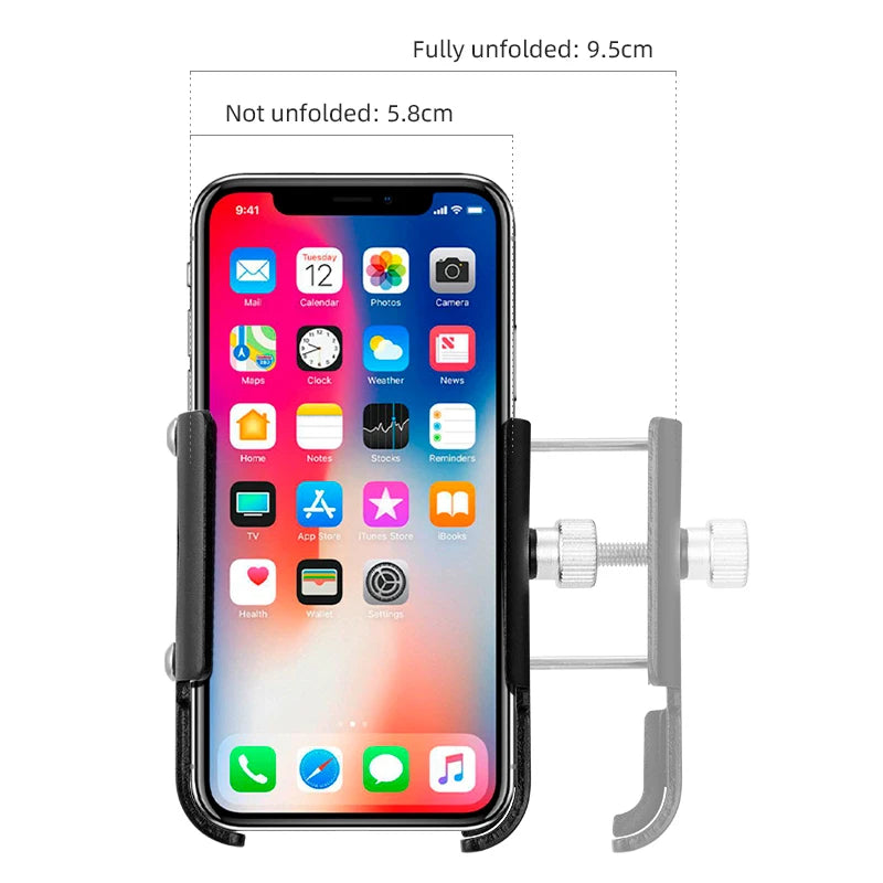 iBudim 360° Bike Phone Holder — Adjustable Handlebar Stand for 4.7–7.0" Smartphones & Motorcycles