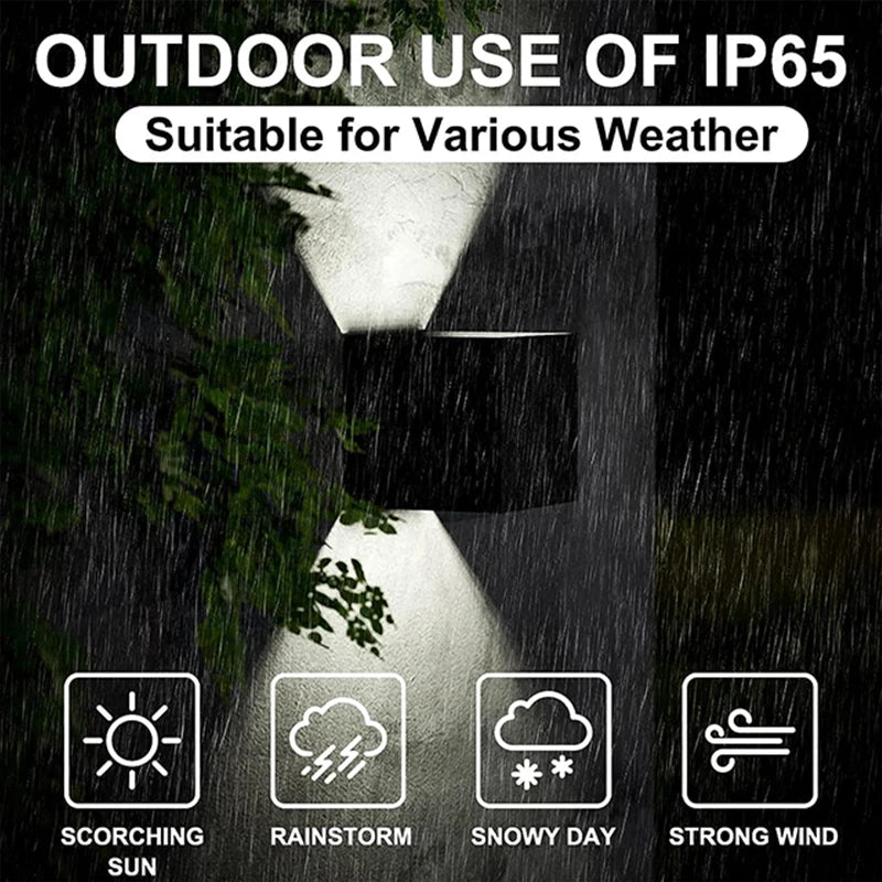 MARPOU LED Wall Lamp - Waterproof IP65 Indoor/Outdoor Surface Mounted Up and Down Light - Porch Garden 9W AC 90-260V