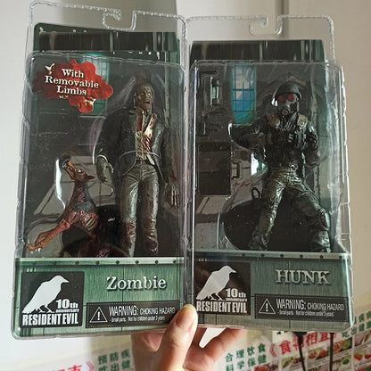 NECA Redfield Hunk Zombie Action Figure Set – Includes Dog Licker and Walker, Chris Redfield Collectible Model Toy