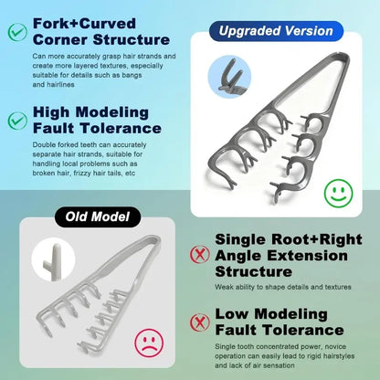 Volumizing Detangling Hair Comb – Wide Tooth Styling Brush for Men, Curly, Wavy & All Hair Types, Fluffy Texture Salon Tool