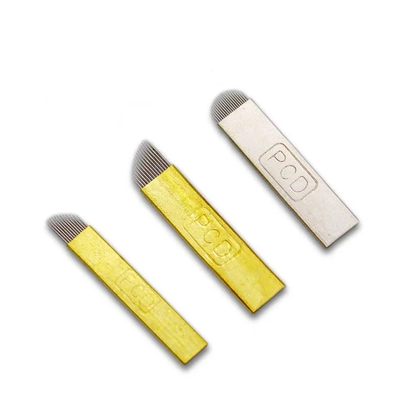 Golden Tebori 3D Tattoo Pen – 40PCS 12PCD Microblading Needles for Professional Eyebrow Permanent Makeup