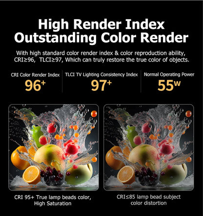 Sutefoto TJ55 Bi-Color LED Video Light - 55W COB Photographic Light, 3200K-5600K, Portable Fill Light for Video & Live Streaming