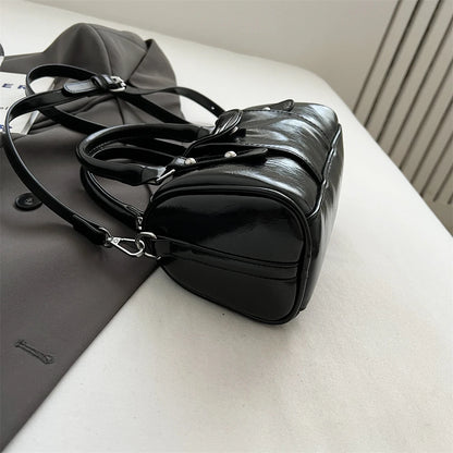 Burgundy Mini Top-Handle Bag for Women — PU Leather Shoulder & Crossbody Handbag 2024 Luxury Designer