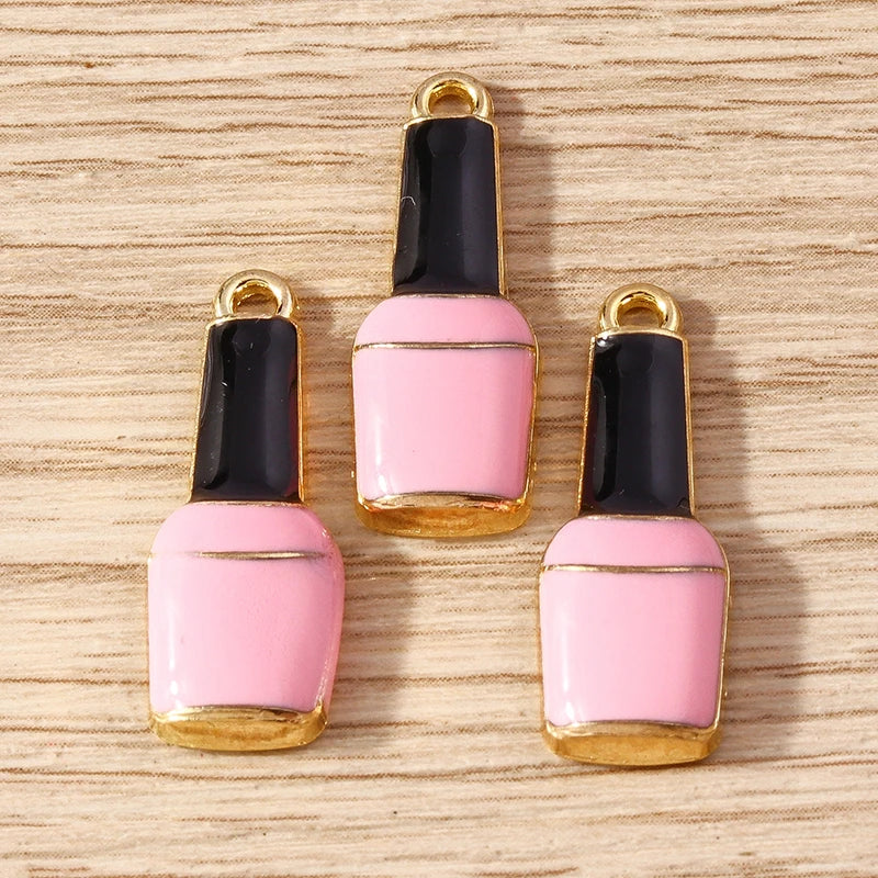 10PCS Cute Enamel Lips & Lipstick Charms – Pendants for Jewelry Making, Earrings, Necklaces & Bracelets DIY Crafts
