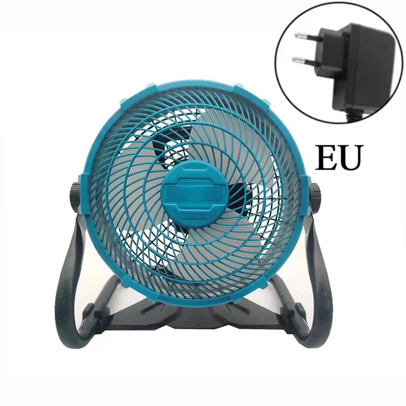 12-Inch Portable Camping Fan – AC/DC Dual-Use Table & Desktop Fan Compatible with Makita 18V, Lomvum, Zhipu, Hongsong, Jingmi Li-ion Batteries