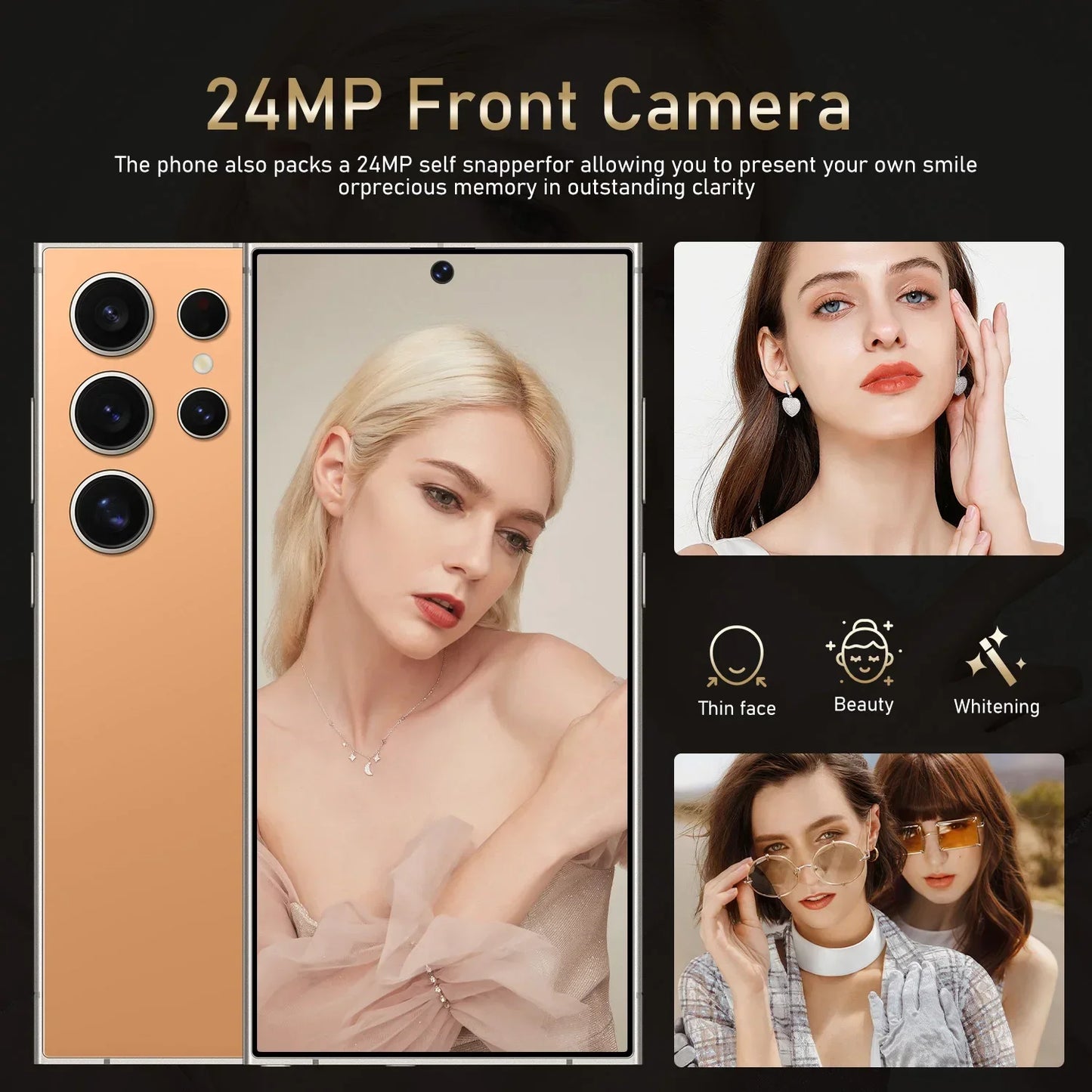 S25 Pro Android Smartphone – 6.8" Display, 8GB RAM + 256GB ROM, Dual SIM, 24MP+48MP Camera, 6000mAh Battery, Google Play Support