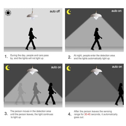 E27 LED Bulb with PIR Motion Sensor - Dusk to Dawn Night Light, 12W/15W/18W LED Lamps Spotlights for Home Stair Hallway - 110V/220V