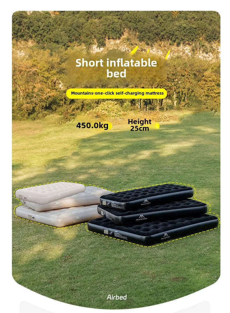 MOUNTAINHIKER 2025 Inflatable Air Mattress - PVC Glamping Camping / interior Bed Mat with Built-In Pump for 1-3 Person