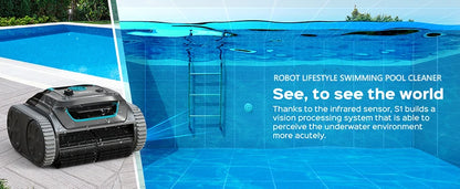 Robot Swimming Pool Cleaner – Cordless, APP-Controlled, Rechargeable 6400mAh Lithium Battery, Route Planning for Tiles, PVC, Mosaic, Cement