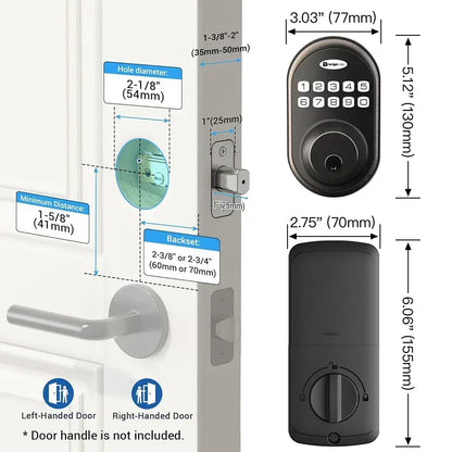 EUUKAIHG Keyless Entry Door Lock – One-Touch Deadbolt with Keypad & Auto Lock