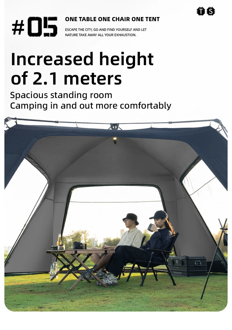 ShineTrip Oversized Dome Tent – Quick Setup, Waterproof & Sunproof Silver-Coated Canopy for Camping (05 Series)