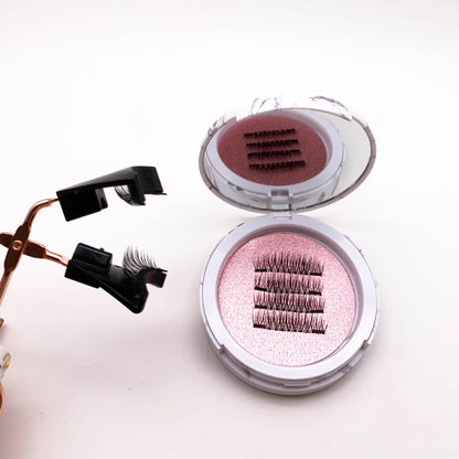 12PCS Magnetic False Eyelashes – Half Lashes Set with Double Box, Mirror & Applicator, Reusable Beauty Makeup