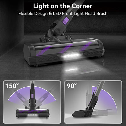 INSE S10 Cordless Vacuum Cleaner - 6 in 1 Stick Vacuum, 30KPa 350W Suction, Up to 50 Min Runtime, Rechargeable