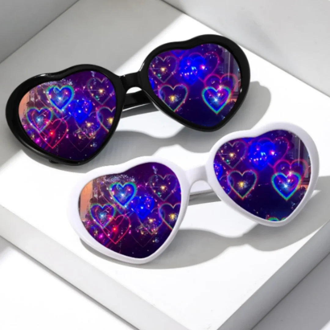 Two-Piece Love Glasses Night Light – Romantic Special Effect LED Glasses for Fashion & Confessions