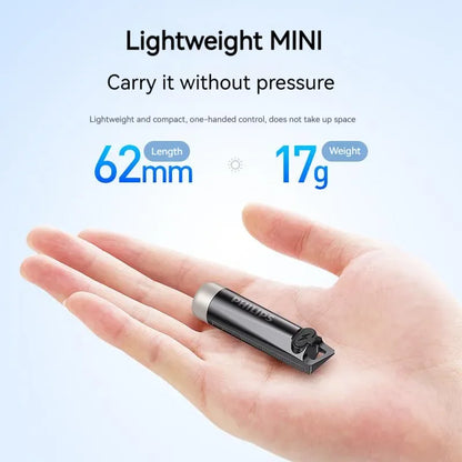 PHILIPS EDC LED Flashlight - Rechargeable Mini Keychain Light for Camping, Hiking & Self-Defense