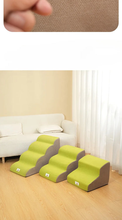 Pet 2/3-Step Stair Ramp for Dogs and Cats - Memory Foam Sponge, Removable and Washable, Training Pet Ramp for Sofa