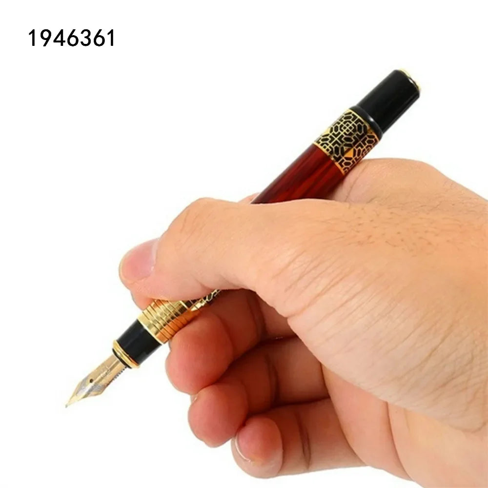 High-Quality 530 Golden Carving Mahogany Fountain Pen | Business School Student Office Supplies
