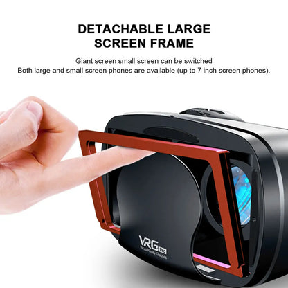 3D VR Headset – Virtual Reality Smart Glasses Helmet for Smartphones with Controllers and 7-Inch Lenses