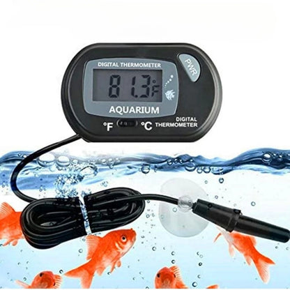 Digital Aquarium Thermometer with Probe – Suction Cup Water Temperature Gauge for Fish Tanks, Celsius (℃) Display
