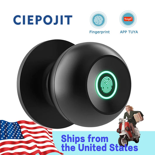 CIEPOJIET Bluetooth Fingerprint Smart Lock – Keyless Tuya App Door Lock with Fingerprint Access