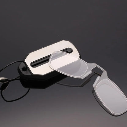 Clip-On Nose Reading Glasses – Ultralight Folding Mini Keychain for Men & Women +1.0 to +4.0