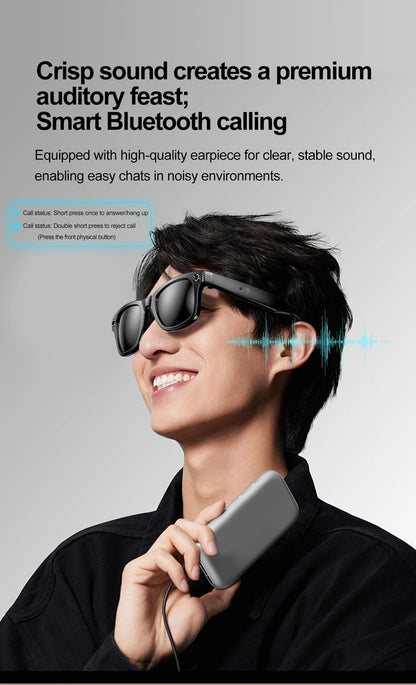 Xiaomi Smart Bluetooth Glasses — IP65 Waterproof, Video Recording, AI Photo Recognition, Translation, Call & Large Battery