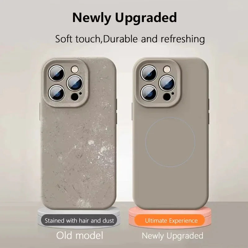 Original Liquid Soft Silicone Magsafe Case — Magnetic Wireless Charging Cover for iPhone 11–16 Pro Max