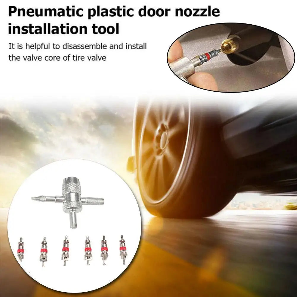 4-in-1 Tire Valve Core Wrench Set – Automotive Valve Stem Repair, Installation & Cleaning Tool