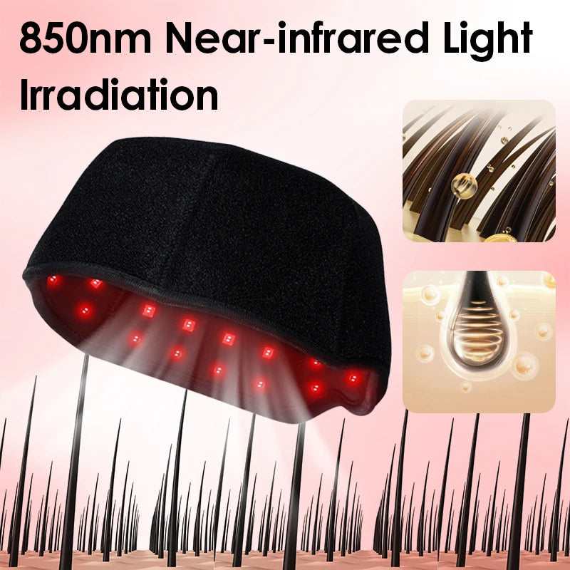 Red Light Therapy Hair Growth Cap – 660nm & 850nm Infrared Device for Hair Loss Treatment with USB Charging