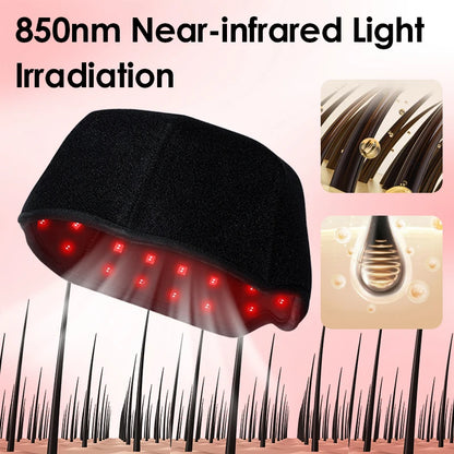 Red Light Therapy Hair Growth Cap – 660nm & 850nm Infrared Device for Hair Loss Treatment with USB Charging