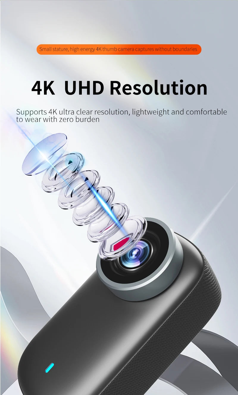 4K WiFi Mini Action Camera — Portable Thumb-Size Sport Cam for Outdoor, Helmet, Motorcycle, Cycling & Vlogging