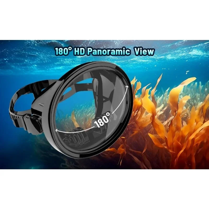 Diving Mask Goggles - HD Anti-Fog Spearfishing and Freediving Mask, Clear Panoramic View with Adjustable Buckle for Free Diving